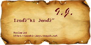 Izsáki Jenő névjegykártya