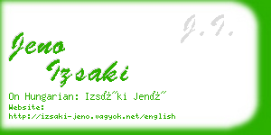 jeno izsaki business card